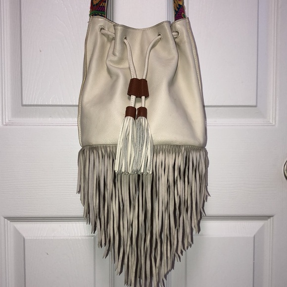 Sam Edelman Handbags - 💖 gypsy boho leather off-white fringe Crossbody bag/purse